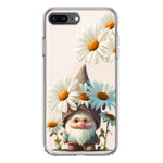 Apple iPhone 8 Plus Cute Gnome White Daisy Flowers Floral Hybrid Protective Phone Case Cover