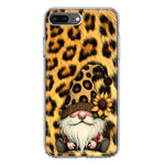 Apple iPhone 8 Plus Gnome Sunflower Leopard Hybrid Protective Phone Case Cover