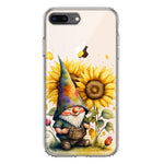 Apple iPhone 8 Plus Cute Gnome Sunflowers Clear Hybrid Protective Phone Case Cover