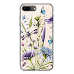 Apple iPhone 8 Plus Lavender Dragonfly Butterflies Spring Flowers Hybrid Protective Phone Case Cover