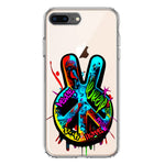 Apple iPhone 8 Plus Peace Graffiti Painting Art Hybrid Protective Phone Case Cover