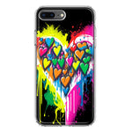 Apple iPhone 8 Plus Colorful Rainbow Hearts Love Graffiti Painting Hybrid Protective Phone Case Cover