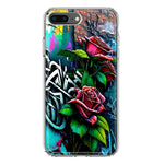 Apple iPhone 8 Plus Red Roses Graffiti Painting Art Hybrid Protective Phone Case Cover