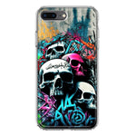 Apple iPhone 8 Plus Skulls Graffiti Painting Art Hybrid Protective Phone Case Cover