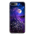 Apple iPhone 8 Plus Spring Moon Night Lavender Flowers Floral Hybrid Protective Phone Case Cover