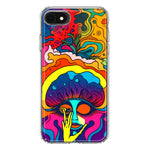 Apple iPhone SE 2nd 3rd Generation Neon Rainbow Psychedelic Trippy Hippie Big Brain Hybrid Protective Phone Case Cover