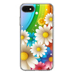 Apple iPhone 6/7/8/SE 2020/SE 3 2022 Colorful Rainbow Daisies Blue Pink White Green Double Layer Phone Case Cover