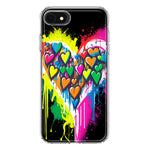 Apple iPhone SE 2nd 3rd Generation Colorful Rainbow Hearts Love Graffiti Painting Hybrid Protective Phone Case Cover