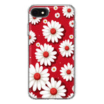 Apple iPhone 6/7/8/SE 2020/SE 3 2022 Cute White Red Daisies Polkadots Double Layer Phone Case Cover