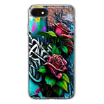 Apple iPhone SE 2nd 3rd Generation Red Roses Graffiti Painting Art Hybrid Protective Phone Case Cover