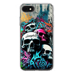 Apple iPhone SE 2nd 3rd Generation Skulls Graffiti Painting Art Hybrid Protective Phone Case Cover