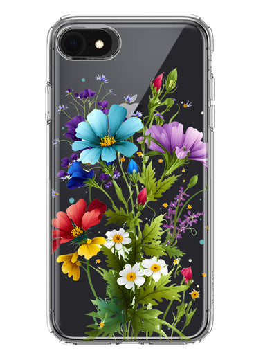 Apple iPhone 6/7/8/SE 2020/SE 3 2022 Purple Yellow Red Spring Flowers Floral Hybrid Protective Phone Case Cover