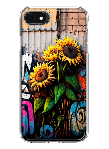 Apple iPhone SE 2nd 3rd Generation Sunflowers Graffiti Painting Art Hybrid Protective Phone Case Cover
