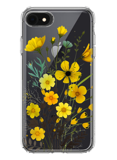 Apple iPhone 6/7/8/SE 2020/SE 3 2022 Yellow Summer Flowers Floral Hybrid Protective Phone Case Cover
