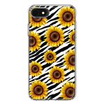 Apple iPhone 6/7/8/SE 2020/SE 3 2022 White Zebra Sunflowers Polkadots Double Layer Phone Case Cover