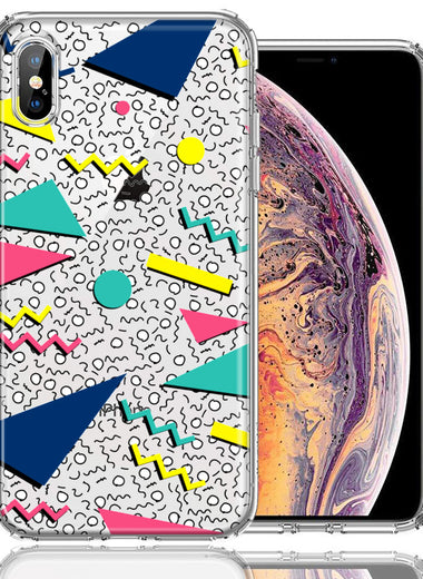 Apple iPhone XS/X 90's Swag Shapes Design Double Layer Phone Case Cover