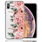 For Apple iPhone Xs/X Blush Pink Peach Spring Flowers Peony Rose Phone Case Cover