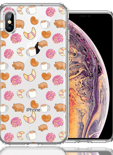 Apple iPhone XS/X Mexican Pan Dulce Cafecito Coffee Concha Polka Dots Double Layer Phone Case Cover