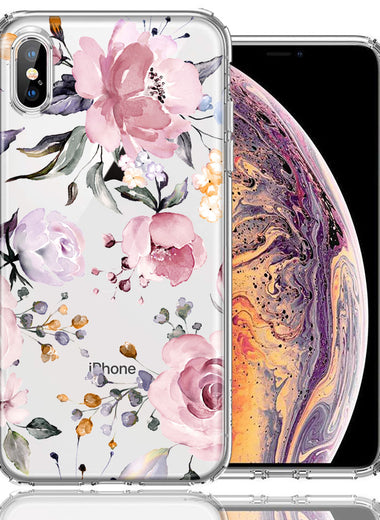 For Apple iPhone Xs/X Soft Pastel Spring Floral Flowers Blush Lavender Phone Case Cover