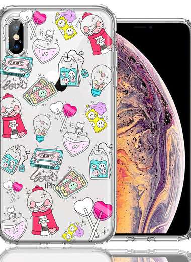 Apple iPhone XS/X Valentine's Day Candy Feels like Love Hearts Double Layer Phone Case Cover