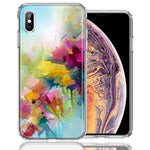 For Apple iPhone Xs/X Watercolor Flowers Abstract Spring Colorful Floral Painting Phone Case Cover