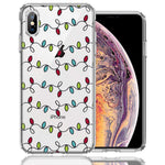 Apple iPhone XS/X Vintage Christmas Lights Design Double Layer Phone Case Cover