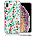 Apple iPhone XS/X Halloween Creepy Tropical Eyeballs Design Double Layer Phone Case Cover