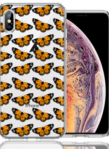 Apple iPhone XS/X Monarch Butterflies Design Double Layer Phone Case Cover