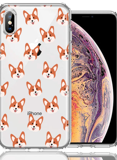 Apple iPhone XS/X Shiba Inu Polkadots Design Double Layer Phone Case Cover