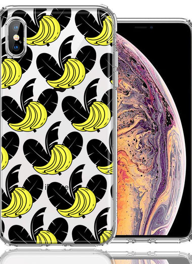 Apple iPhone XS/X Tropical Bananas Design Double Layer Phone Case Cover