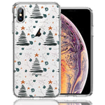 Apple iPhone XS/X Holiday Christmas Trees Design Double Layer Phone Case Cover