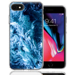 Apple iPhone 7/8/SE Deep Blue Ocean Waves Design Double Layer Phone Case Cover