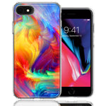 Apple iPhone 7/8/SE Feather Paint Design Double Layer Phone Case Cover