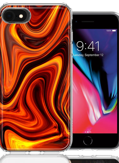 Apple iPhone 7/8/SE Fire Abstract Design Double Layer Phone Case Cover