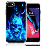 Apple iPhone 7/8/SE Flaming Skull Design Double Layer Phone Case Cover