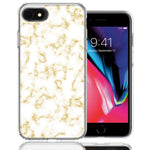 Apple iPhone 7/8/SE Gold Marble Design Double Layer Phone Case Cover