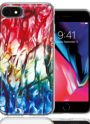 Apple iPhone 7/8/SE Land Sea Abstract Design Double Layer Phone Case Cover