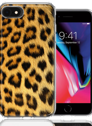 Apple iPhone 7/8/SE Classic Leopard Design Double Layer Phone Case Cover