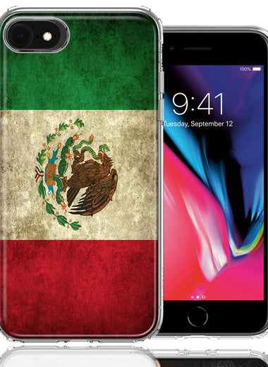 Apple iPhone 7/8/SE Mexico Flag Design Double Layer Phone Case Cover