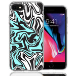 Apple iPhone 7/8/SE Mint Black Abstract Design Double Layer Phone Case Cover