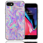 Apple iPhone 7/8/SE Paint Swirl Design Double Layer Phone Case Cover