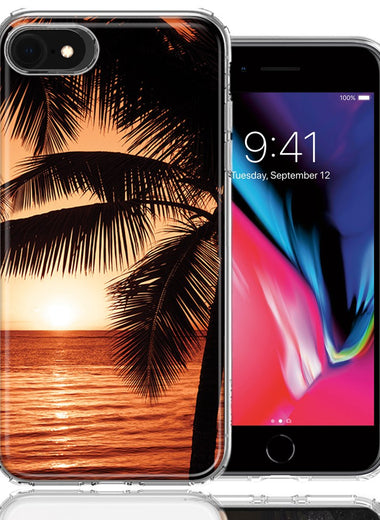 Apple iPhone 7/8/SE Paradise Sunset Design Double Layer Phone Case Cover