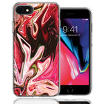 Apple iPhone 7/8/SE Pink Abstract Design Double Layer Phone Case Cover