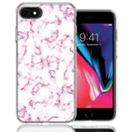 Apple iPhone 7/8/SE Pink Marble Design Double Layer Phone Case Cover