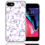 Apple iPhone 7/8/SE Purple Marble Design Double Layer Phone Case Cover