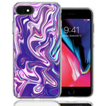 Apple iPhone 7/8/SE Purple Paint Swirl  Design Double Layer Phone Case Cover
