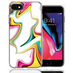 Apple iPhone 7/8/SE Rainbow Abstract Design Double Layer Phone Case Cover