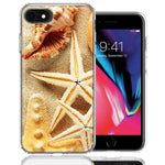 Apple iPhone 7/8/SE Sand Shells Starfish Design Double Layer Phone Case Cover