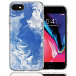 Apple iPhone 7/8/SE Sky Blue Swirl Design Double Layer Phone Case Cover