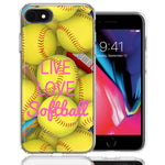 Apple iPhone 7/8/SE Love Softball Design Double Layer Phone Case Cover